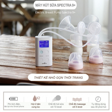 Máy hút sữa Spectra 9 plus khuyến mãi combo quà tặng