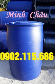 Thùng phuy nhựa 120L nắp kín, thùng phuy nhựa 120L nắp nhỏ, thùng phuy nhựa 120L làm bè,