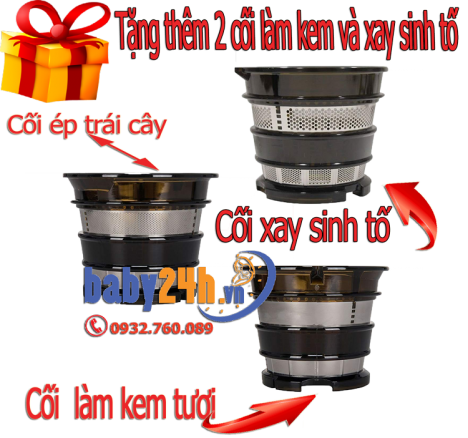 Máy ép trái cây BioChef Atlas 666 3 in 1 Tặng cối làm kem và sinh tố