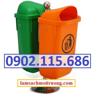 Thùng rác nhựa treo đôi, thùng rác treo 2 ngăn, thùng rác treo đôi 80L, thùng rác treo đôi 55L,