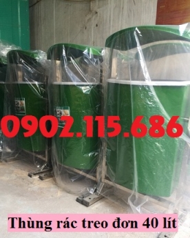 Thùng rác nhựa treo đôi, thùng rác treo 2 ngăn, thùng rác treo đôi 80L, thùng rác treo đôi 55L,