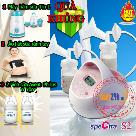 Máy hút sữa spectra s2 chính hãng vietlife khuyến mãi combo quà tặng hót