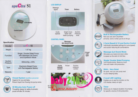Máy hút sữa Spectra S1 Vip chính hãng + combo quà tặng khủng