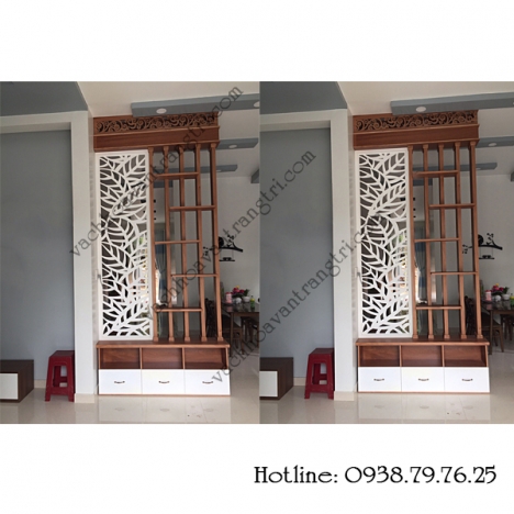 Mẫu vách ngăn gỗ ngăn phòng trang trí  giải tỏa mọi âu lo