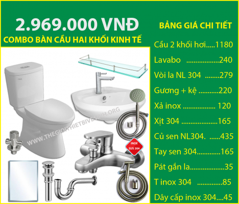 Combo bồn cầu giá rẻ 4.699.000 vnd, Thiết Bị Vệ Sinh Giá Cực rẻ
