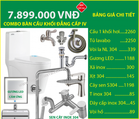 Combo bồn cầu giá rẻ 4.699.000 vnd, Thiết Bị Vệ Sinh Giá Cực rẻ