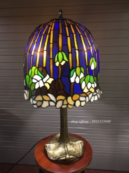 Đèn Tiffany họa tiết hoa sen rủ