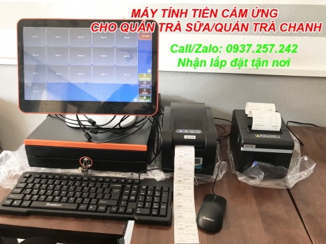 Bộ máy tính tiền cảm ứng cho quán cafe, trà sữa tại Cao Lãnh