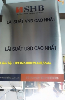 Biển thông báo lãi suất cho hệ thống ngân hàng