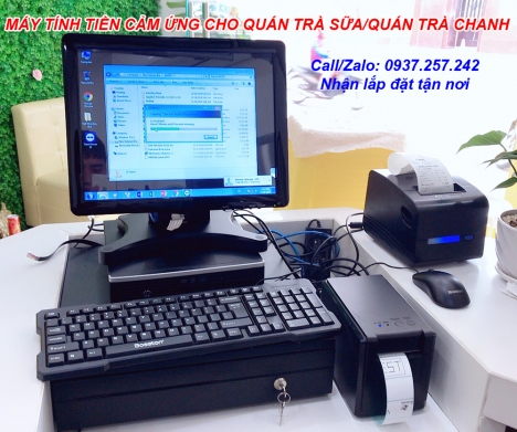 Bộ máy tính tiền cảm ứng cho quán cafe, trà sữa tại Cao Lãnh