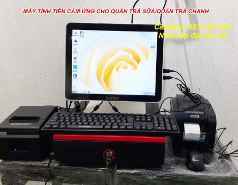 Bộ máy tính tiền cảm ứng cho quán cafe, trà sữa tại Cao Lãnh
