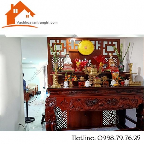 Thi công vách ngăn phòng thờ đẹp tại Lakeview Quận 2