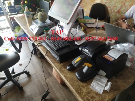 Combo máy tính tiền cảm ứng cho cửa hàng trái cây tại Kiên Giang