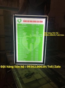 Bảng menu bằng mica Đài Loan khổ lớn treo tường tiện ích