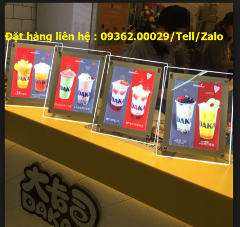 Bảng menu bằng mica Đài Loan khổ lớn treo tường tiện ích