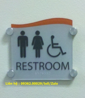 Biển toilet - biển WC, Biển nhà vệ sinh bằng mica