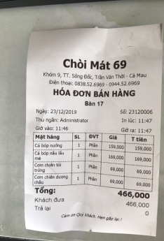 Quán nhậu sân vườn tại Cà Mau lắp full bộ máy Pos cảm ứng giá rẻ dùng để tính tiền