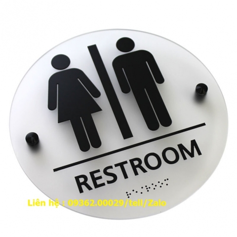 Biển toilet - biển WC, Biển nhà vệ sinh bằng mica