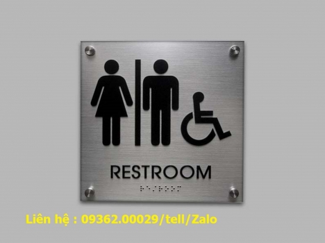 Biển toilet - biển WC, Biển nhà vệ sinh bằng mica