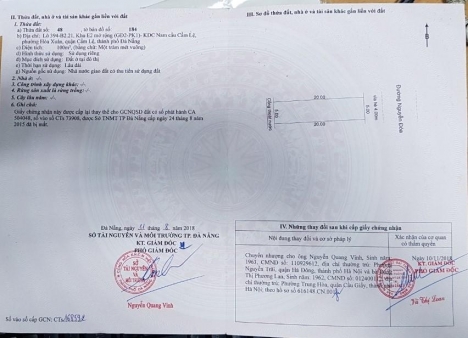 Chính chủ bán nhanh trong đất KDC nam cầu cẩm lệ