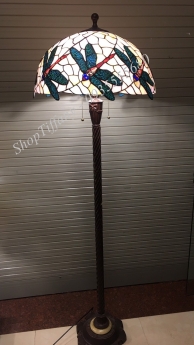 Đèn Kính Màu Tiffany Họa Tiết CHuồn Chuồn đỏ
