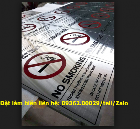 Biển cấm hút thuốc/no smoking bằng mica Đài Loan