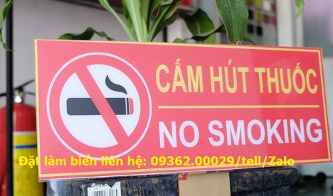 Biển cấm hút thuốc/no smoking bằng mica Đài Loan