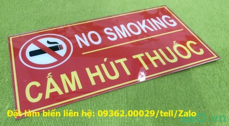 Biển cấm hút thuốc/no smoking bằng mica Đài Loan