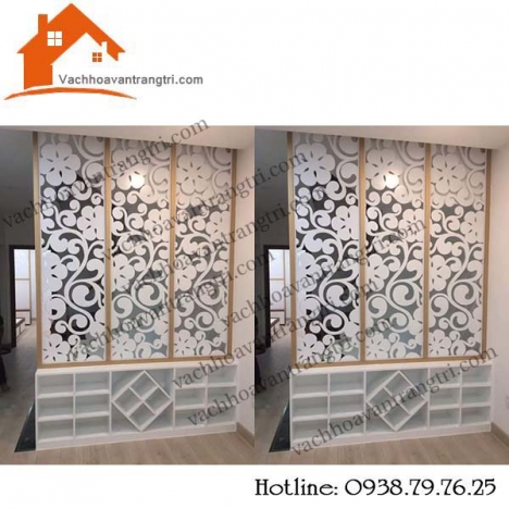Vách ngăn gỗ công nghiệp dùng cho phòng khách tại tphcm