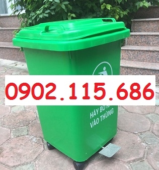 Thùng rác 60L đạp chân, thùng rác nhựa 60L, thùng rác đạp chân 60L, thùng rác ngoài trời 60L,