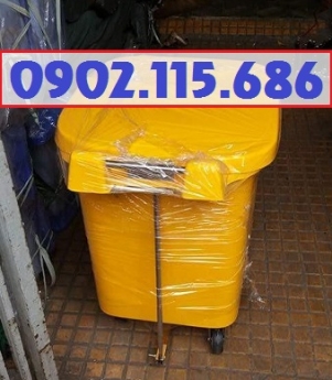 Thùng rác 60L đạp chân, thùng rác nhựa 60L, thùng rác đạp chân 60L, thùng rác ngoài trời 60L,