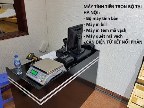 Trọn bộ thiết bị với cân điện tử cho cửa hàng nông sản tại Hà Nội