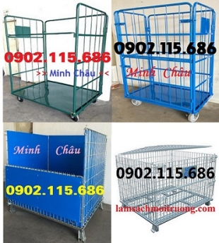 Lồng thép 2 tầng, lồng thép 3 tầng, lồng thép đẩy hàng, lồng thép đựng hàng,