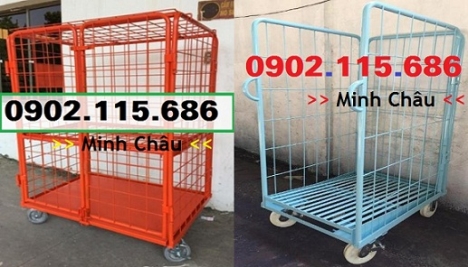 Lồng thép 2 tầng, lồng thép 3 tầng, lồng thép đẩy hàng, lồng thép đựng hàng,