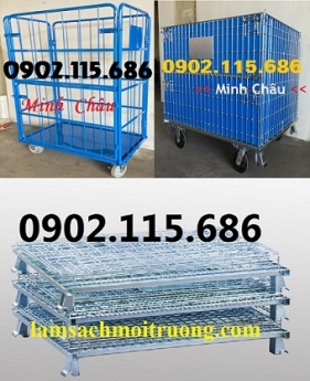 Lồng thép 2 tầng, lồng thép 3 tầng, lồng thép đẩy hàng, lồng thép đựng hàng,