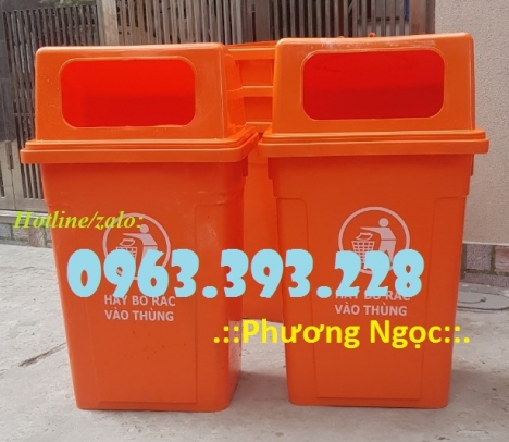Thùng rác 90 Lít nắp hở, thùng rác nhựa HDPE, thùng rác công cộng