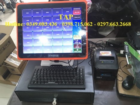 Lắp đặt tận nơi máy tính tiền cảm ứng cho quán cafe, quán sinh tố tại Rạch Gía 