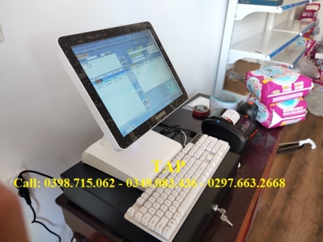 Combo máy tính tiền cảm ứng cho cửa hàng tự chọn, siêu thị tại Kiên Giang giá rẻ 