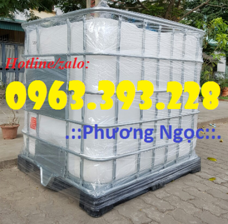 Tank nhựa 1000L, bồn nhựa đựng hóa chất 1 khối,