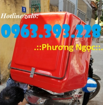 Thùng giao hàng gắn sau xe máy, thùng chở hàng nhựa composite