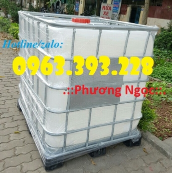 Tank nhựa 1000L, bồn nhựa đựng hóa chất 1 khối,