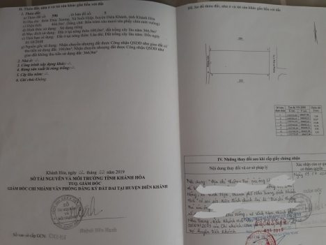 Bán gấp đất thổ cư 466.9m2 Thủy Xương, Suối Hiệp, Diên Khánh