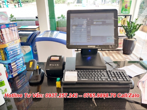 Lắp đặt máy tính tiền cảm ứng tại Vĩnh Long cho shop, bách hóa tổng hợp