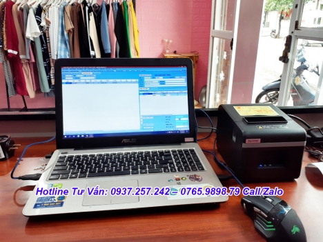 Lắp đặt máy tính tiền tại Vĩnh Long cho shop quần áo, giày dép