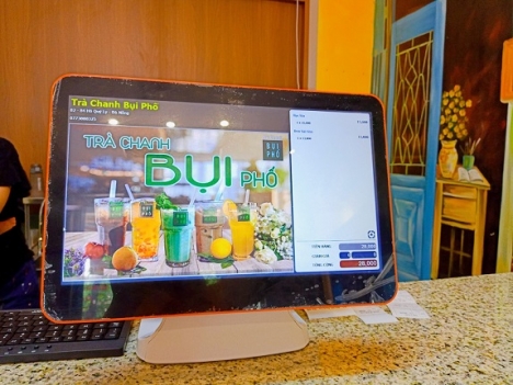 Thanh lý giá rẻ thiết bị Pos tính tiền 2 màn hình tại Đà Nẵng cho chuổi Trà chanh