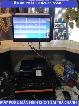 Thiết bị tính tiền giá rẻ tại Hà Nội - Máy Pos cảm ứng 2 màn hình