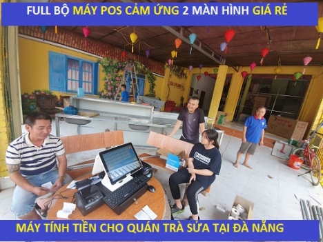 Thanh lý giá rẻ thiết bị Pos tính tiền 2 màn hình tại Đà Nẵng cho chuổi Trà chanh