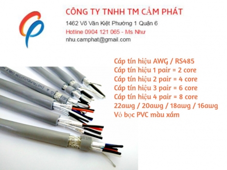 Audio cable, cáp tín hiệu vặn xoắn awg / rs485