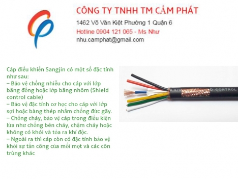 Phân phối cáp điều khiển mềm sangjin, hàng sẵn kho hcm