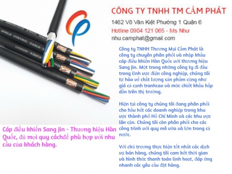Phân phối cáp điều khiển mềm sangjin, hàng sẵn kho hcm
